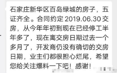 石家庄交房最新爆料,揭秘最新爆料背后的真相与挑战